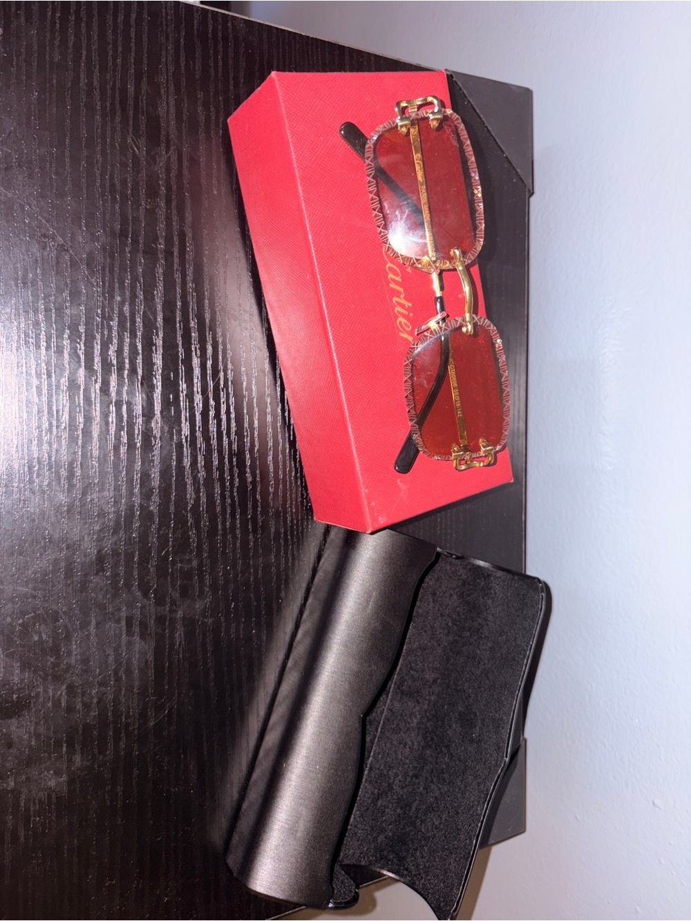 Cartier Gold Frame Sunglasses & Red Lenses | BRAND NEW - Best Offer Open Price